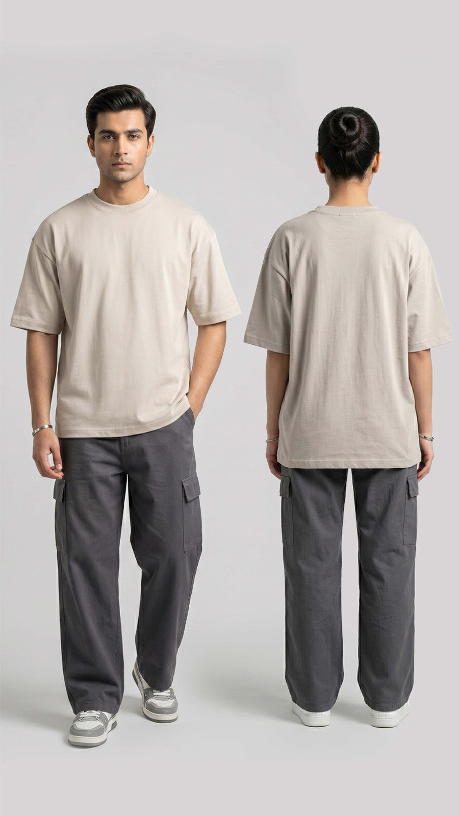Beige Oversized Basic Tee