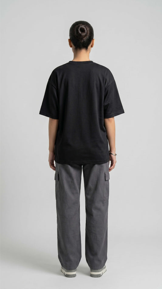 Black Oversized Basic Tee