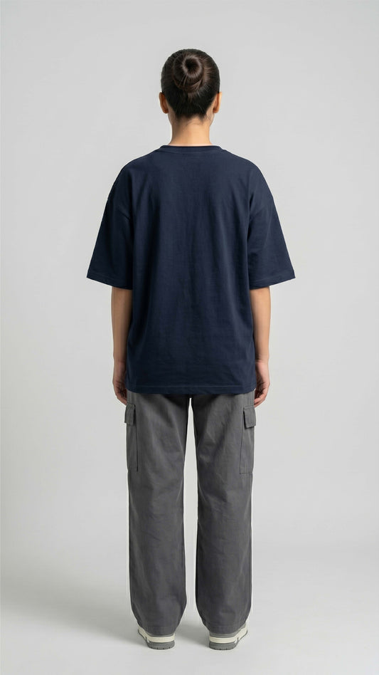 Navy Blue Oversized Basic Tee