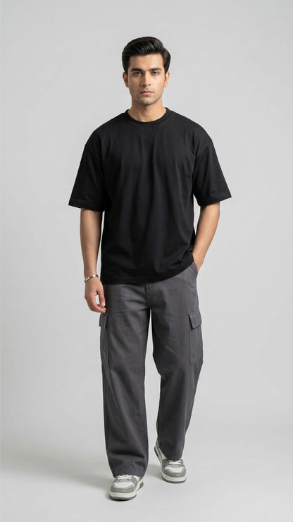 Black Oversized Basic Tee