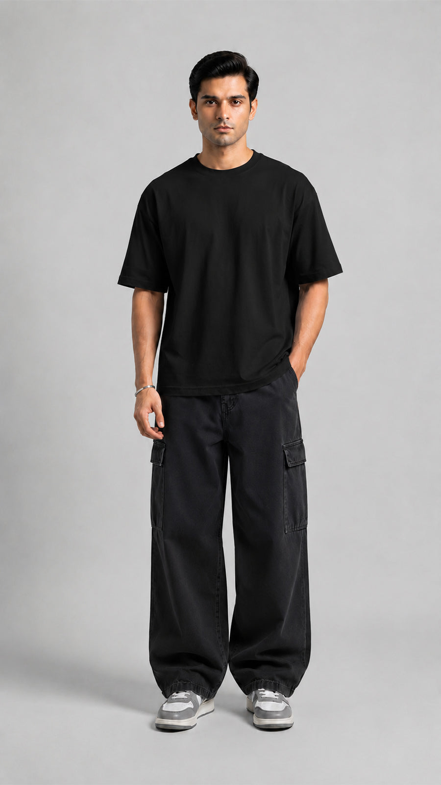 Black Oversized Basic Tee