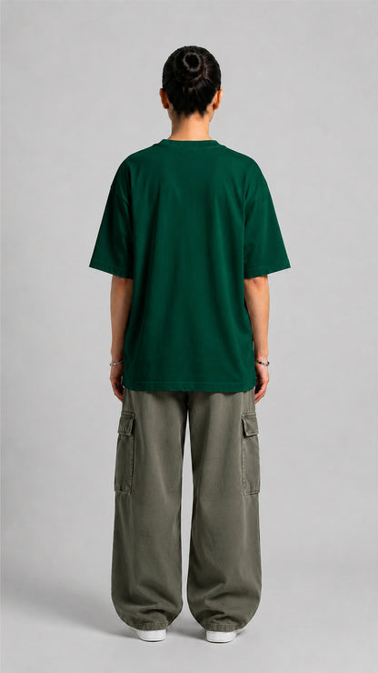 Dark Green Oversized Basic Tee