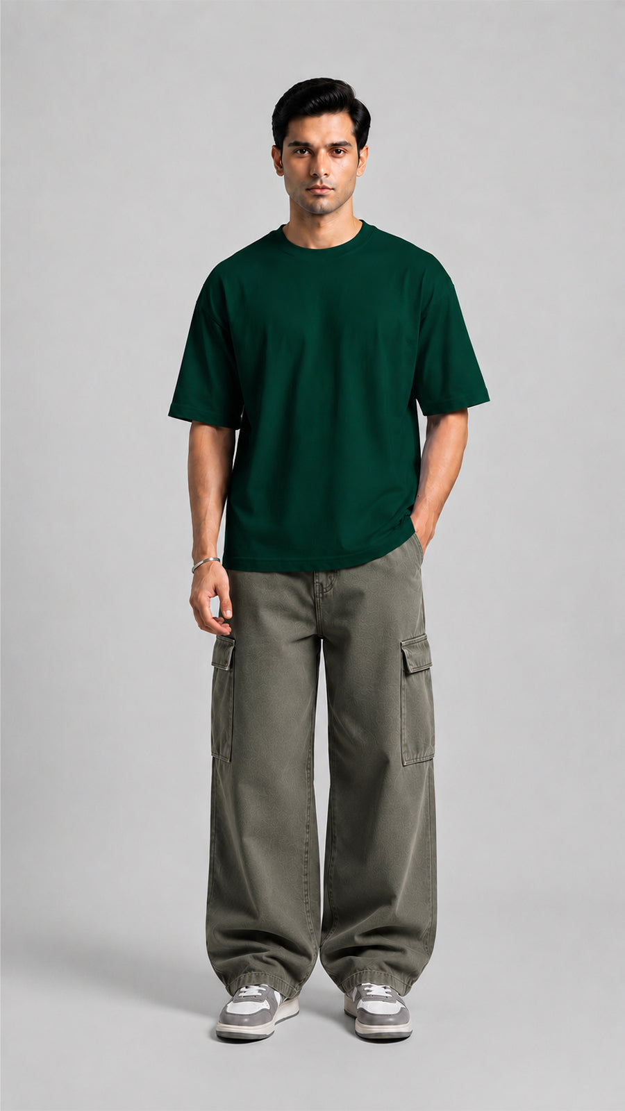 Dark Green Oversized Basic Tee