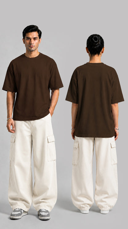Brown Oversized Basic Tee