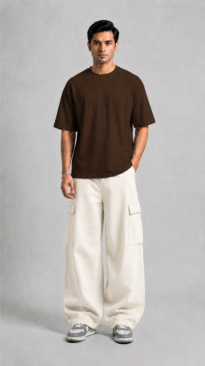 Brown Oversized Basic Tee