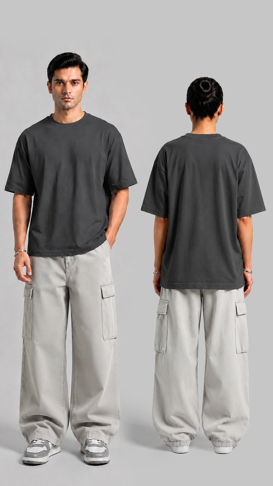 Charcoal Gray Oversized Basic Tee