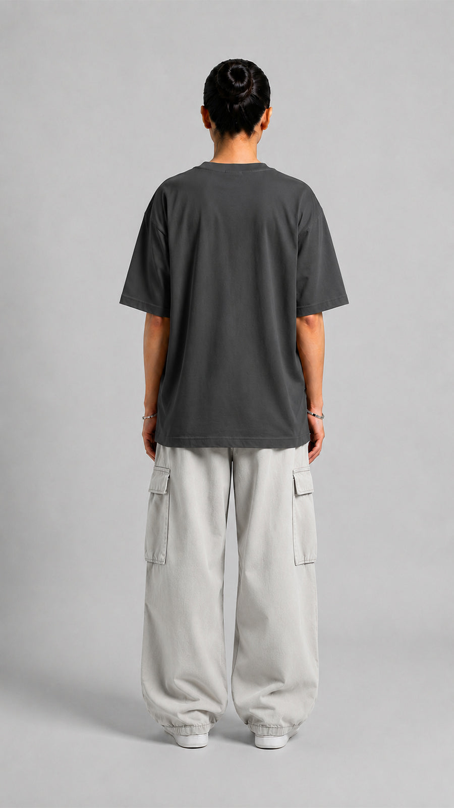 Charcoal Gray Oversized Basic Tee