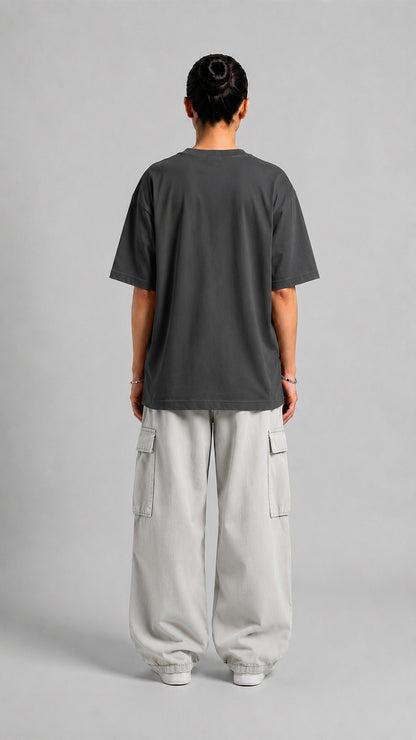 Charcoal Gray Oversized Basic Tee