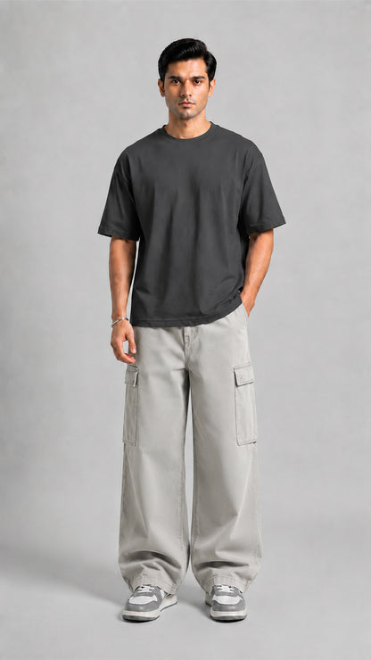 Charcoal Gray Oversized Basic Tee
