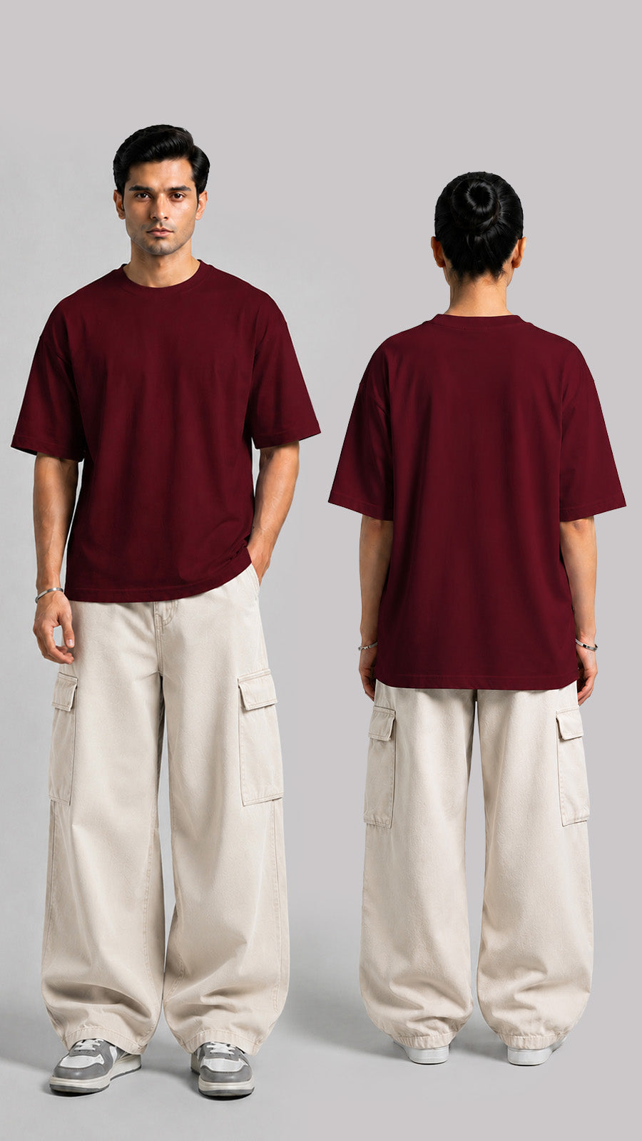 Maroon Oversized Basic Tee