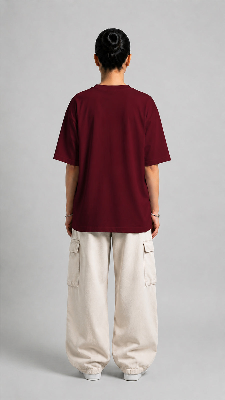 Maroon Oversized Basic Tee