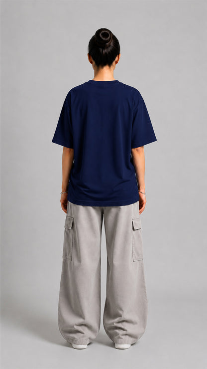 Navy Blue Oversized Basic Tee