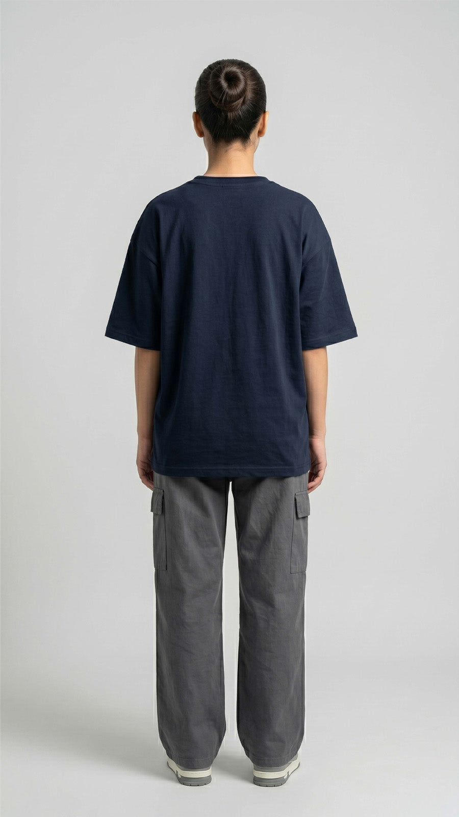 Navy Blue Oversized Basic Tee
