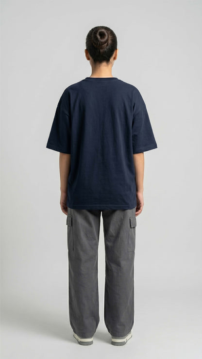 Navy Blue Oversized Basic Tee