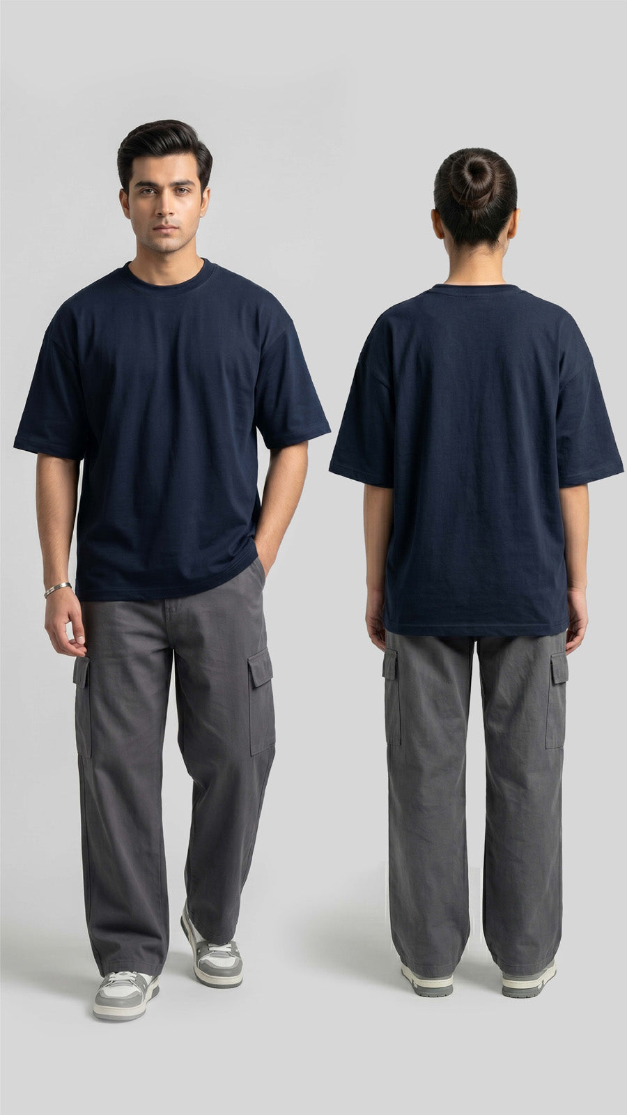 Navy Blue Oversized Basic Tee