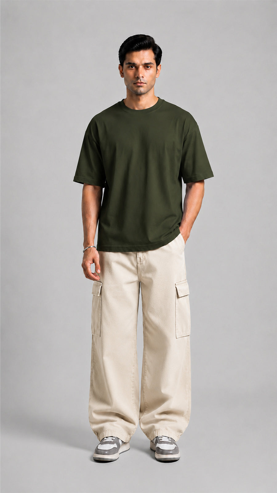 Olive Green Oversized Basic Tee