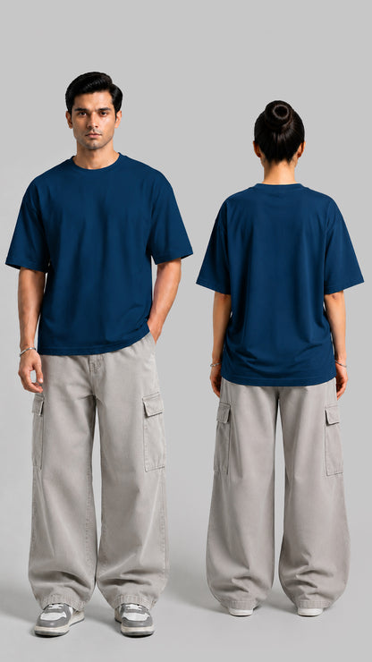 Petrolium Blue Oversized Basic Tee