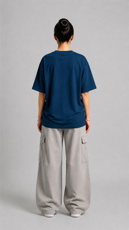 Petrolium Blue Oversized Basic Tee