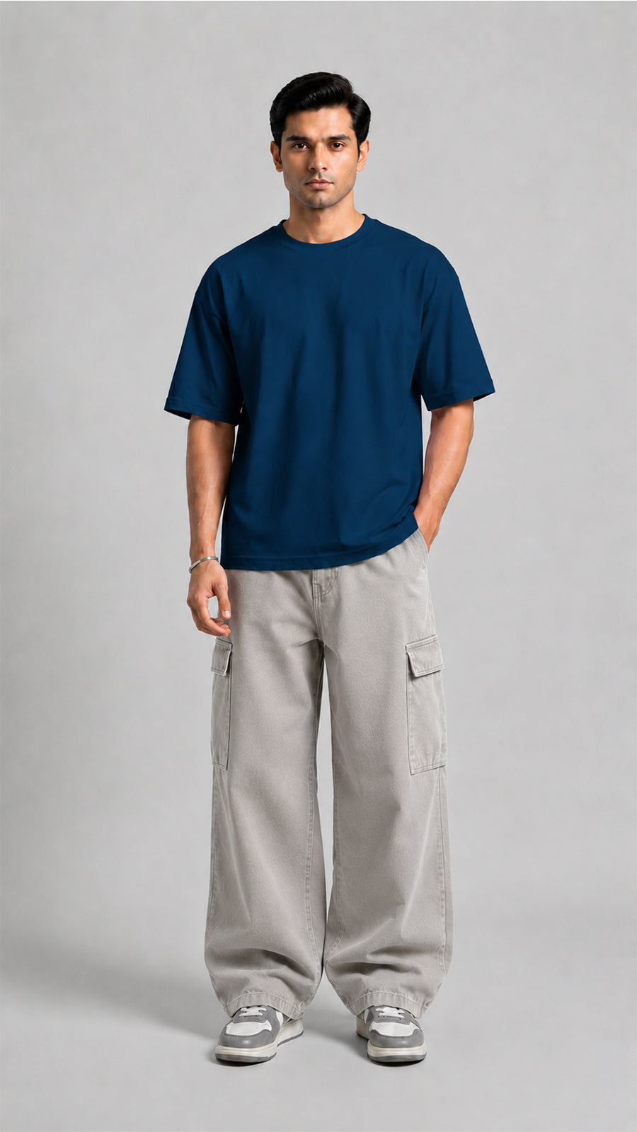 Petrolium Blue Oversized Basic Tee