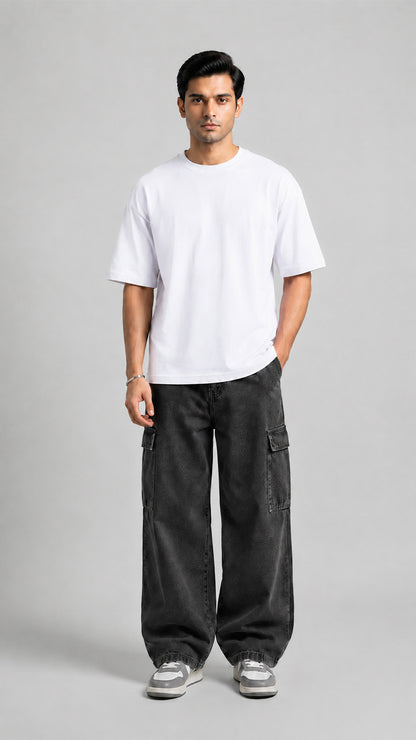 White Oversized Basic Tee